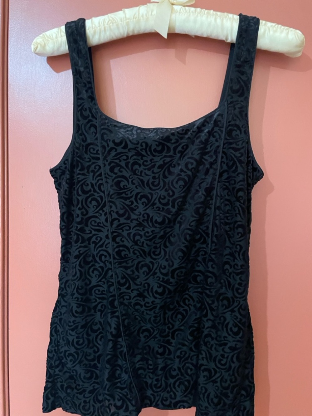 White House Black Market Black Velvet Tank Top - Picture 2 of 4